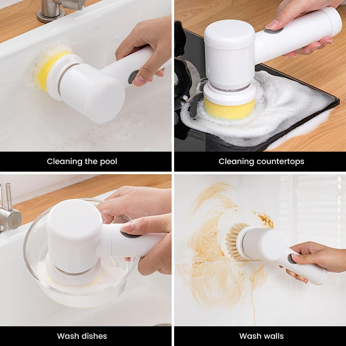 5 in 1 Rechargeable Magic Multipurpose Brush Scrubber - PERFECTCART.STORE