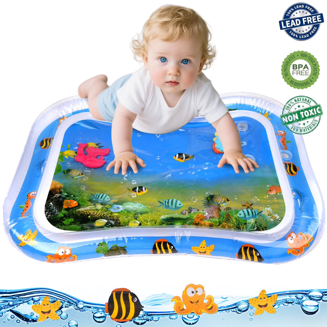 Inflatable Tummy Time Mat Premium Baby Water Play Mat