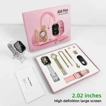 A58 Plus Smart Watch 5 in 1 With Jewelry Set - PERFECTCART.STORE