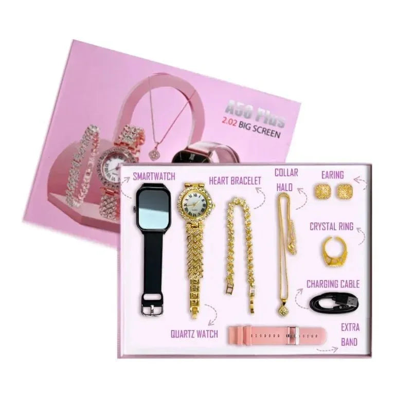 a58-plus-smart-watch-5-in-1-with-jewelry-set-8133261 - PERFECTCART.STORE