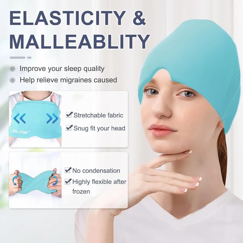 Headache Relief Gel Cap Hot Cold Therapy | Migraine, Tension, Stress, Sinus, & Puffy Eyes Pain Relief - PERFECTCART.STORE