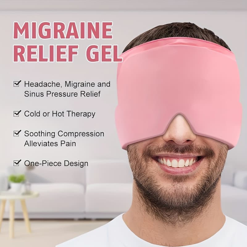 Headache Relief Gel Cap Hot Cold Therapy | Migraine, Tension, Stress, Sinus, & Puffy Eyes Pain Relief - PERFECTCART.STORE