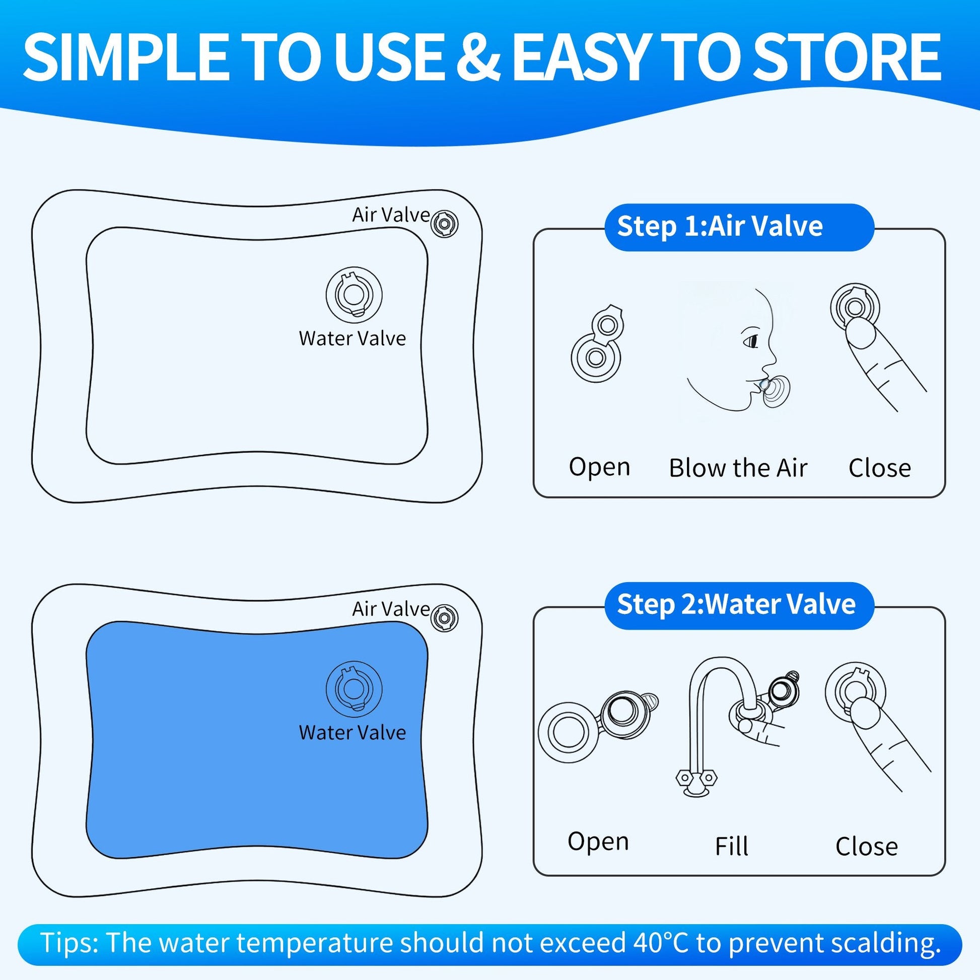 Inflatable Tummy Time Mat Premium Baby Water Play Mat - PERFECTCART.STORE